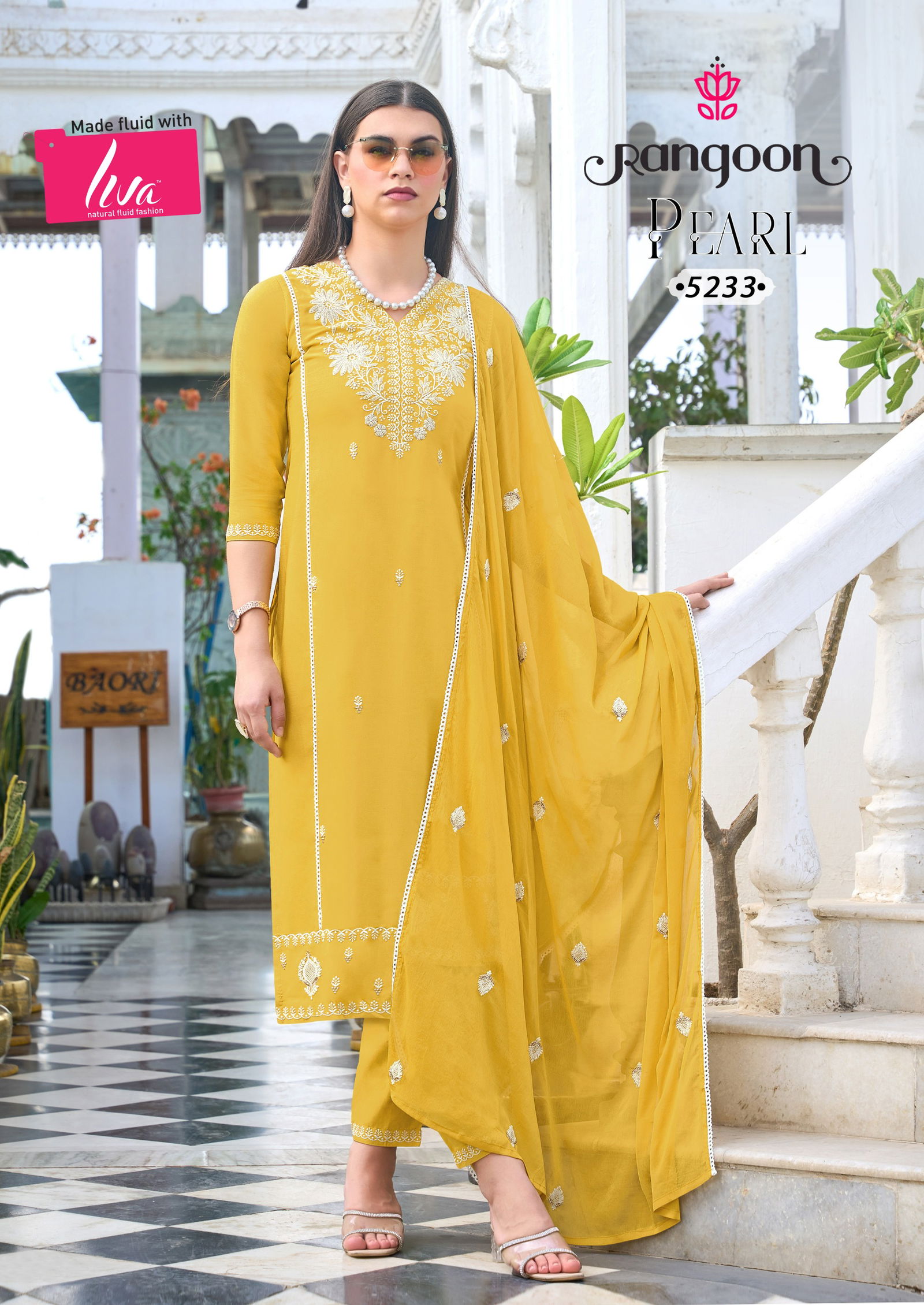 Pearl By Rangoon Viscose Rayon Designer Kurti With Bottom Dupatta Wholesale Shop In Surat
